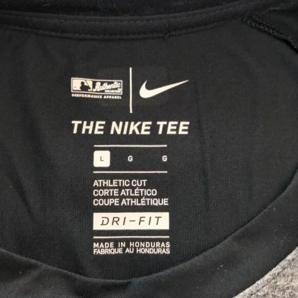 The Nike Tee Men's Black Gray Ombre Baseball MLB T Shirt Dri-Fit Size Large - Picture 8 of 8